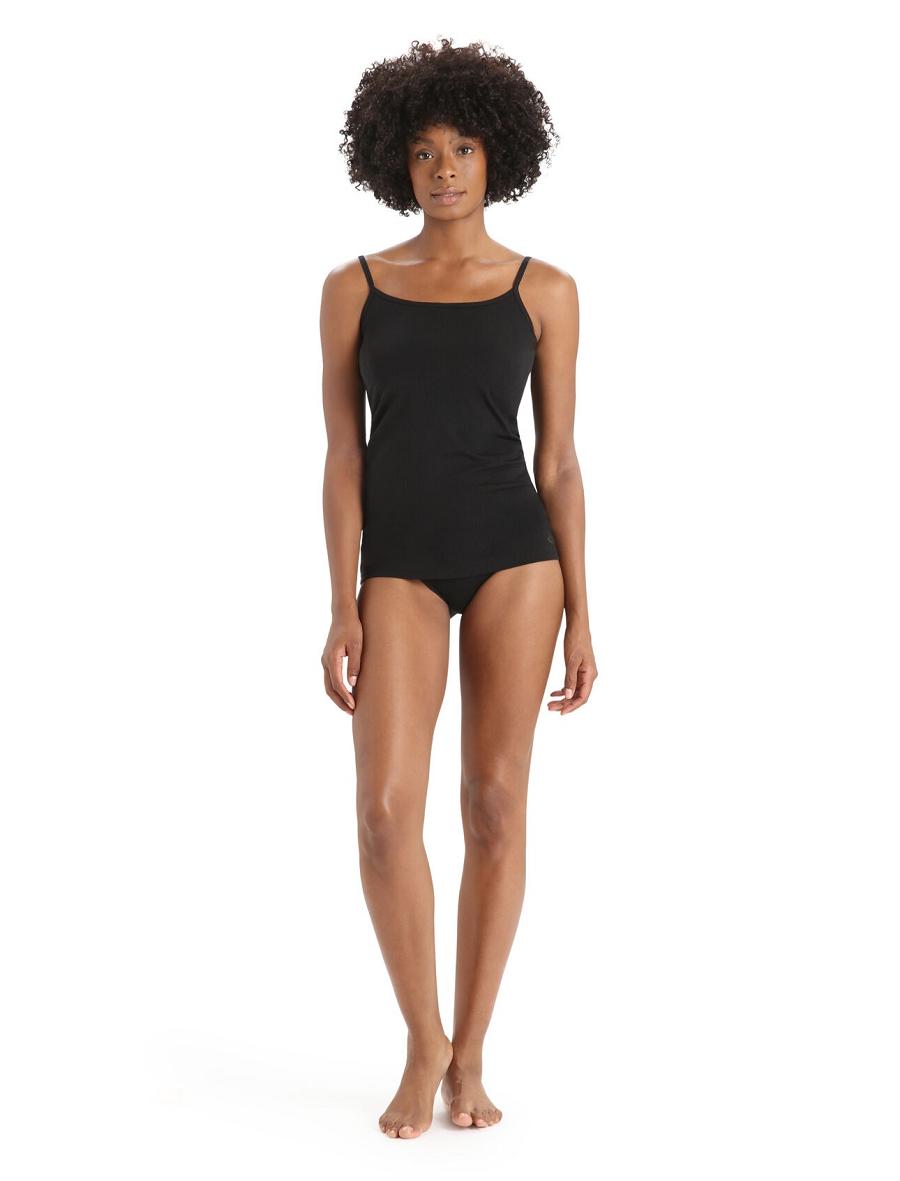 Women's Icebreaker Merino Siren Cami Singlet Underwear Black | CA 1248HAPK